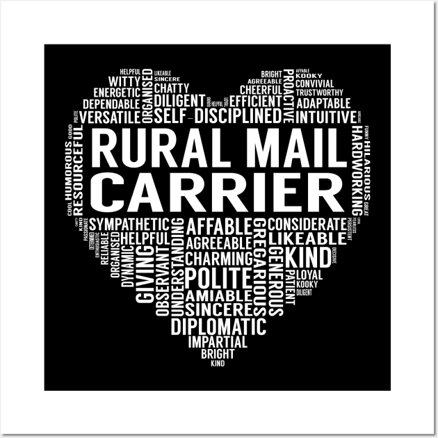 Rural Mail Carrier Heart Wall Art by LotusTee